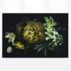 Leinwandbild Blumen, schwarz, 90x60 cm DD120488