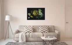 Leinwandbild Blumen, schwarz, 90x60 cm DD120488