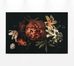 Leinwandbild Blumen, schwarz, 90x60 cm DD120487