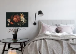 Leinwandbild Blumen, schwarz, 90x60 cm DD120487