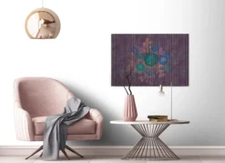 Leinwandbild Blumen, violett, 90x60 cm DD120435