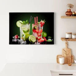Leinwandbild Cocktails, grün, 70x50 cm DD123050