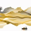 Leinwandbild Dünenlandschaft, gold, 100x40 cm DD123243