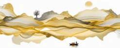 Leinwandbild Dünenlandschaft, gold, 100x40 cm DD123243
