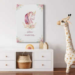 Leinwandbild Einhorn, weiß, 50x70 cm DD123186