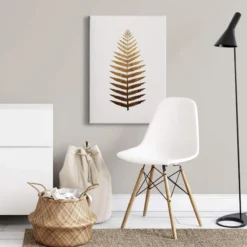 Leinwandbild Farn, gold, 50x70 cm DD123155