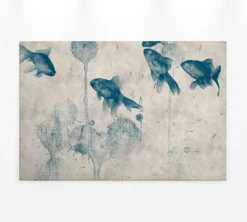 Leinwandbild Fische, blau, 90x60 cm DD120404