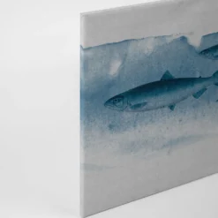 Leinwandbild Fische, blau, 90x60 cm DD120439