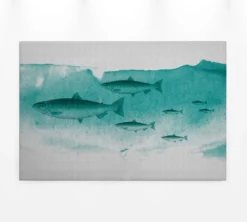 Leinwandbild Fische, türkis, 90x60 cm DD120440