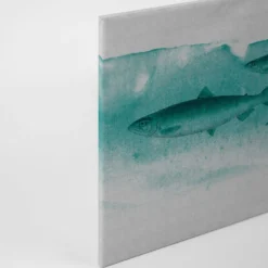 Leinwandbild Fische, türkis, 90x60 cm DD120440