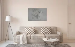 Leinwandbild Florales Muster, grau, 90x60 cm DD120399