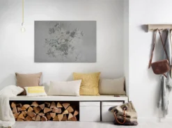 Leinwandbild Florales Muster, grau, 90x60 cm DD120399