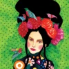 Leinwandbild Frau, grün, 50x70 cm DD123179