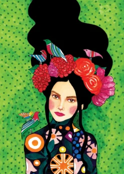 Leinwandbild Frau, grün, 50x70 cm DD123179