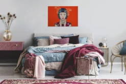 Leinwandbild Frau, rot, 90x60 cm DD120465