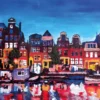 Leinwandbild Gebäude, blau, 70x50 cm DD123078