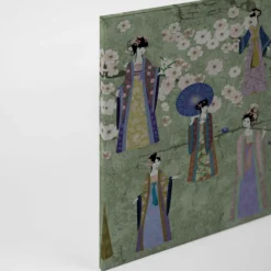 Leinwandbild Geishas, grün, 90x60 cm DD120402