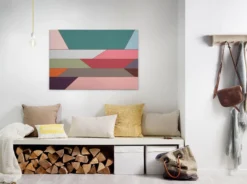 Leinwandbild Geometrie, blaugrün, 90x60 cm DD120504
