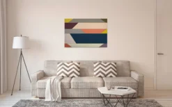 Leinwandbild Geometrie, blau, 90x60 cm DD120503