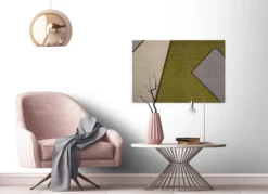 Leinwandbild Geometrische Formen, olivgrün, 90x60 cm DD120433