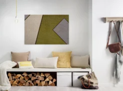 Leinwandbild Geometrische Formen, olivgrün, 90x60 cm DD120433