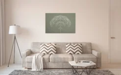 Leinwandbild Geometrische Muster, olivgrün, 90x60 cm DD120407