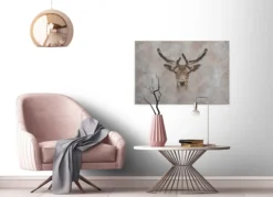 Leinwandbild Geweihträger, grau, 90x60 cm DD120444