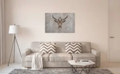 Leinwandbild Geweihträger, grau, 90x60 cm DD120444