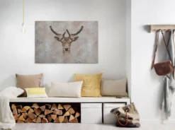 Leinwandbild Geweihträger, grau, 90x60 cm DD120444