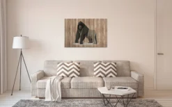 Leinwandbild Gorilla, braun, 90x60 cm DD120428