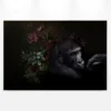 Leinwandbild Gorilla, schwarz, 90x60 cm DD120389