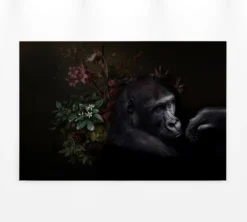 Leinwandbild Gorilla, schwarz, 90x60 cm DD120389