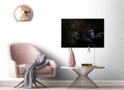 Leinwandbild Gorilla, schwarz, 90x60 cm DD120389