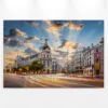 Leinwandbild Gran Via Madrid, blau, 90x60 cm DD120333