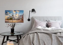 Leinwandbild Gran Via Madrid, blau, 90x60 cm DD120333
