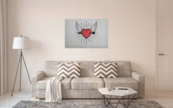Leinwandbild Herz, rot, 90x60 cm DD120473