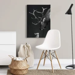 Leinwandbild Hirsch, schwarz, 50x70 cm DD123174