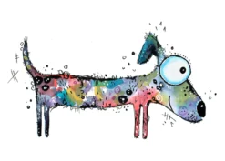 Leinwandbild Hund, weiß, 70x50 cm DD123097