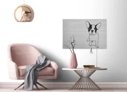 Leinwandbild Hund, weiß, 90x60 cm DD120474