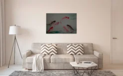 Leinwandbild Koi-Karpfen, grau, 90x60 cm DD120400