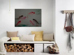 Leinwandbild Koi-Karpfen, grau, 90x60 cm DD120400