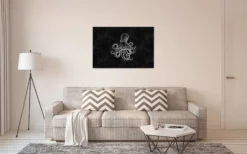 Leinwandbild Krake, schwarz, 90x60 cm DD120360