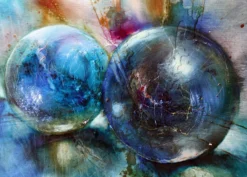 Leinwandbild Kugeln, blau, 70x50 cm DD123076