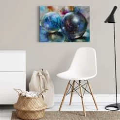 Leinwandbild Kugeln, blau, 70x50 cm DD123076