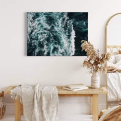 Leinwandbild Meereswellen, türkis, 70x50 cm DD123017
