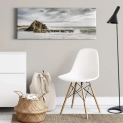 Leinwandbild Meer, grau, 100x40 cm DD123219