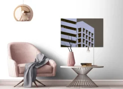 Leinwandbild Moderne Architektur, weiß, 90x60 cm DD120430