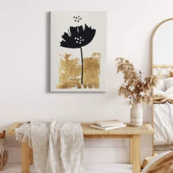 Leinwandbild Mohnblume, schwarz, 50x70 cm DD123156