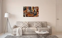 Leinwandbild Musikinstrumente, braun, 90x60 cm DD120418