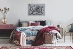 Leinwandbild Oktopus, grau, 90x60 cm DD120495